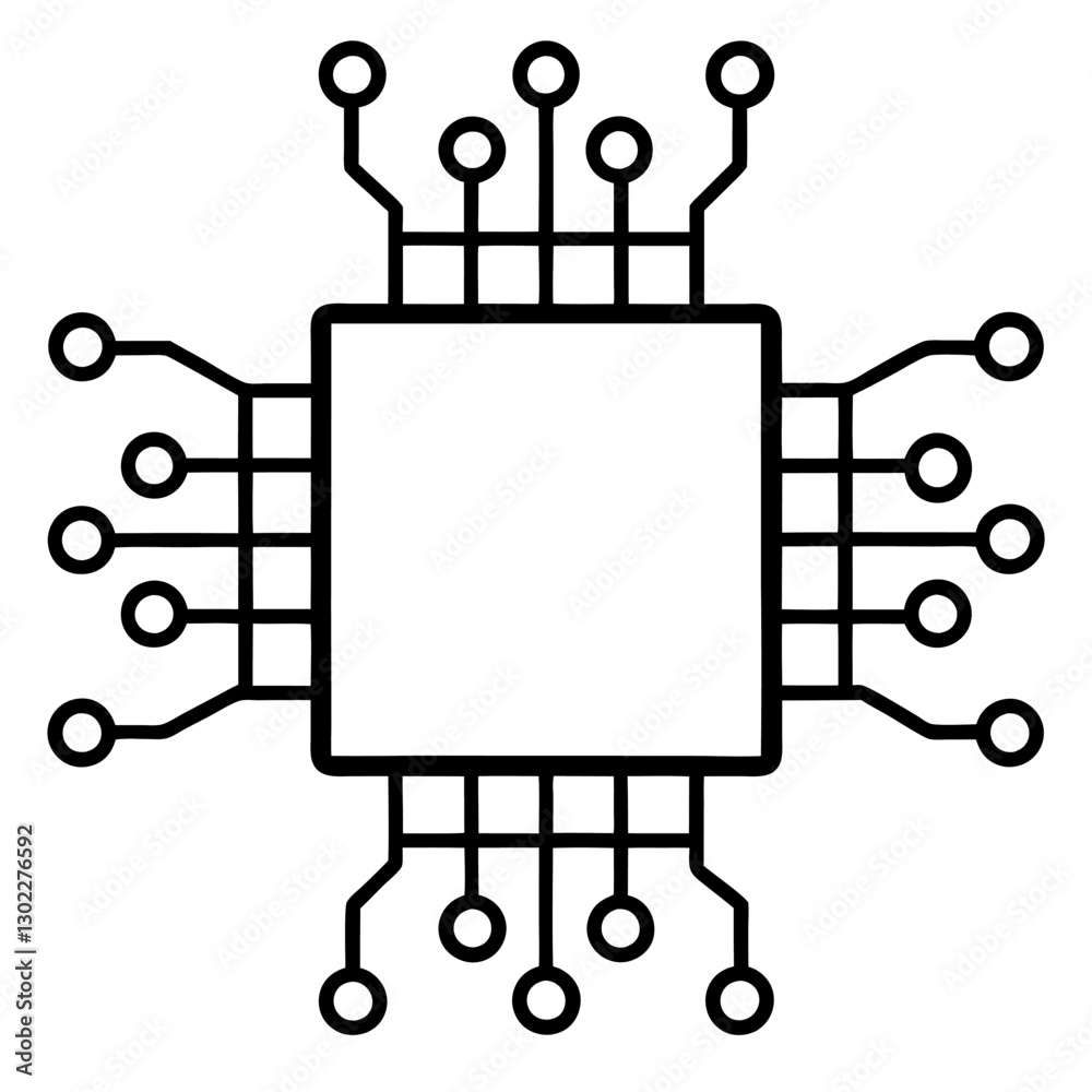Simple Microarray Chip Icon High-Quality Silhouette Vector. Simple Microarray Chip Icon High-Quality Silhouette Vector.