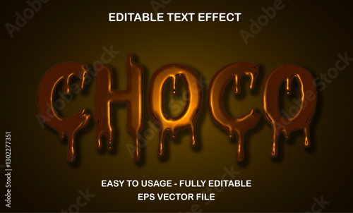 Choco text effect, chocolate liquid slime font text effect 