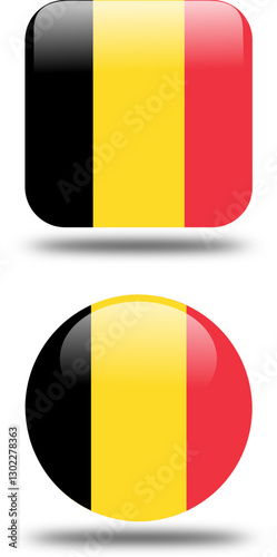 set 3d look flag of belgium