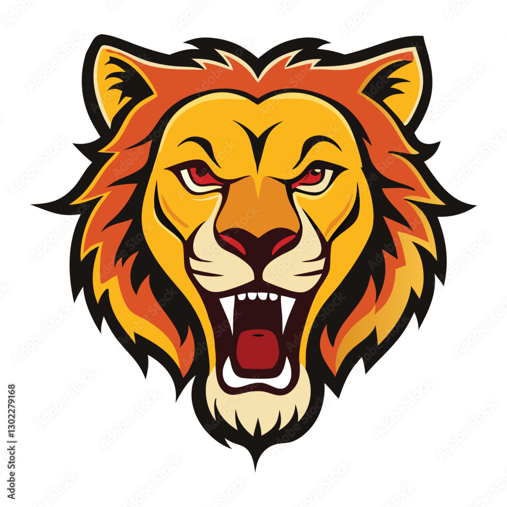 Naklejka premium Head lion logo design Vector