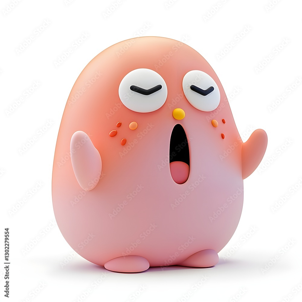 Fototapeta premium A cute cartoon character in a playful pose.