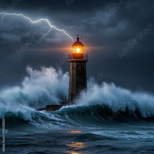 lighthouse at night
