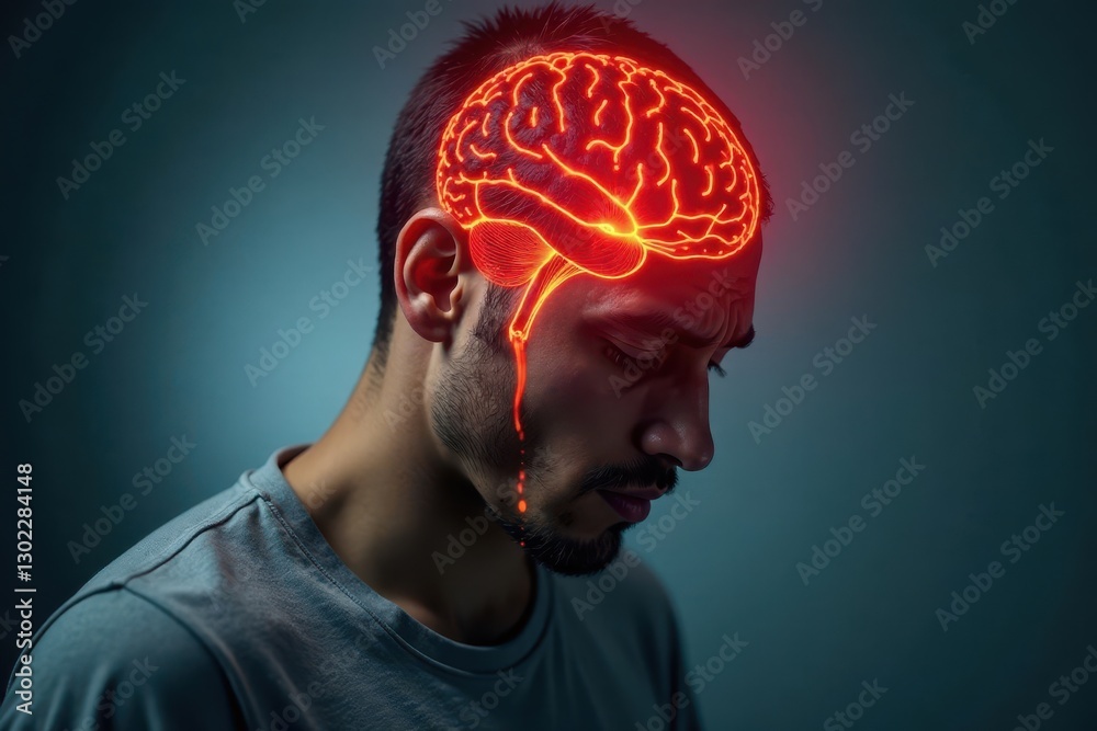 Obraz premium Sudden severe headache, with or without other symptoms , loss of consciousness, nausea, vision loss