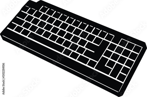 Silhouette of a Computer Keyboard