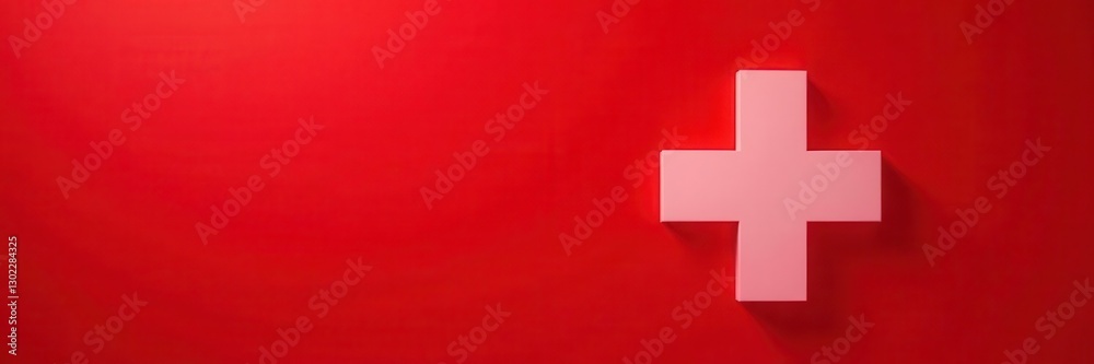 Vibrant red background with bold red and white cross; health advisory , safety, alert, risk warning Vibrant red background with bold red and white cross; health advisory , safety, alert, risk warning