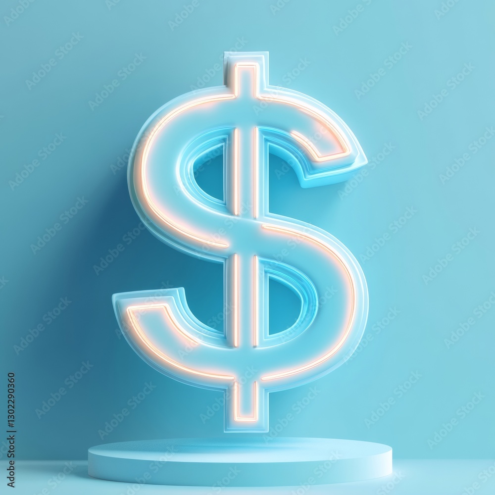3D Icon of Glowing Dollar Sign for Digital Banners and Graphics 3D Icon of Glowing Dollar Sign for Digital Banners and Graphics
