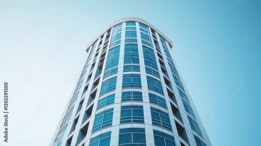 Modern office building against a blue sky. Architecture and urban landscape concept. Modern office building against a blue sky. Architecture and urban landscape concept.