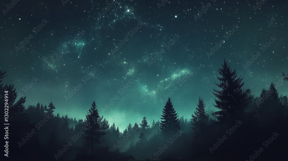 Enchanted Forest Under a Starry Night Enchanted Forest Under a Starry Night