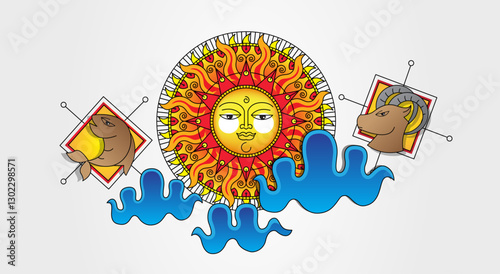 Sri Lankan Traditional Sun for Sinhala and Tamil New Year