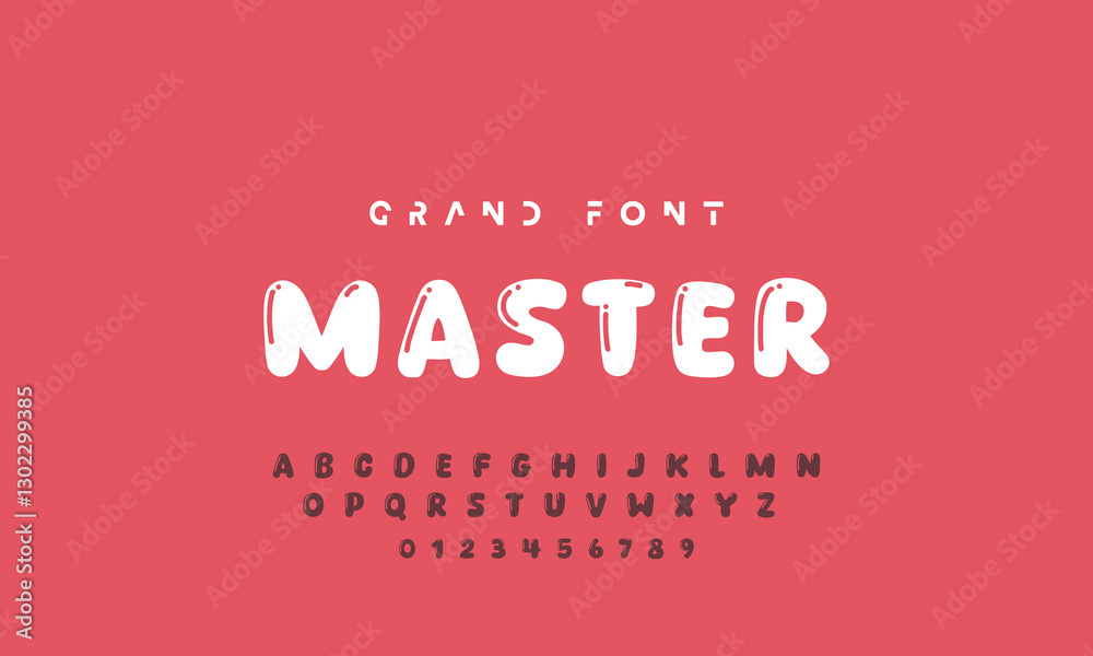 Vector of modern comical font and alphabet. Playful style font design, colorful childish alphabet, letters and numbers vector illustration Vector of modern comical font and alphabet. Playful style font design, colorful childish alphabet, letters and numbers vector illustration