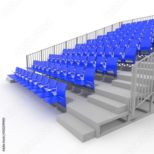 3d render Bleachers design element. Furniture