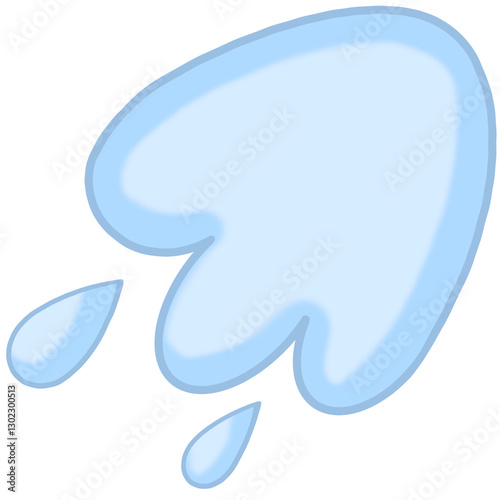 a blue water droplet on a transparent background