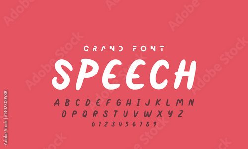 Vector of modern comical font and alphabet. Playful style font design, colorful childish alphabet, letters and numbers vector illustration