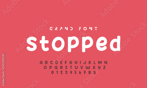 Vector of modern comical font and alphabet. Playful style font design, colorful childish alphabet, letters and numbers vector illustration