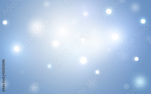 Soft Blue Bokeh Light Background with Glowing Orbs. Dreamy Abstract Blurred Circles in Cool Pastel Tones, Background decoration