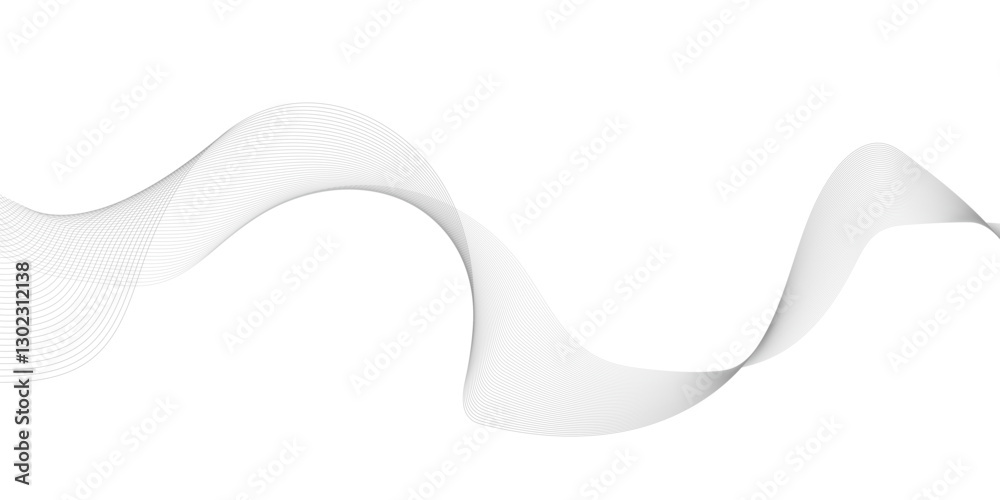 Fototapeta premium Abstract black and white wavy curved lines background. Abstract wave line vector illustration.