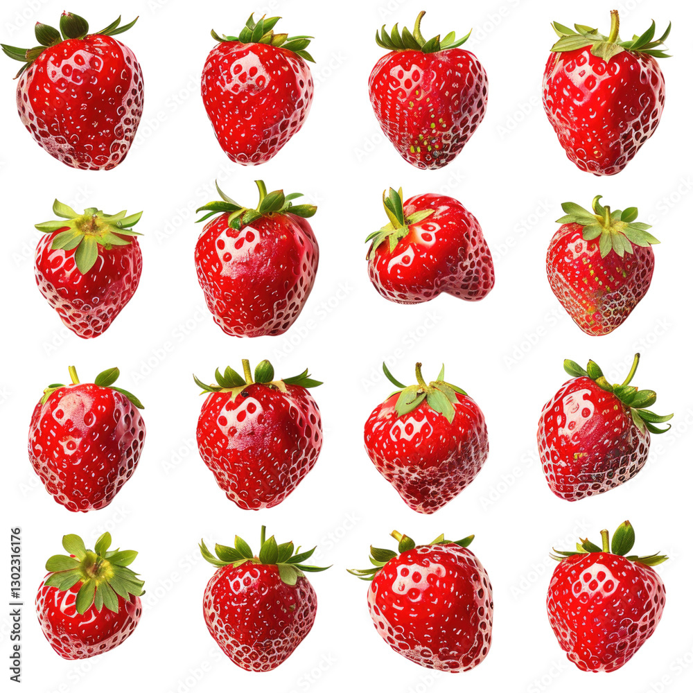 Collection of strawberries transparent background Collection of strawberries transparent background