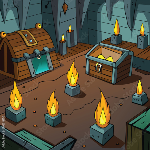 illustration of a fireplace in the morning