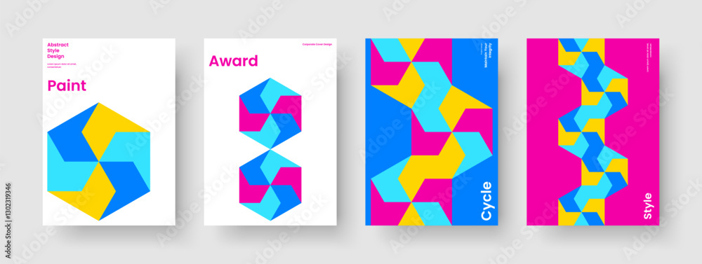 Obraz premium Geometric Business Presentation Template. Creative Flyer Design. Isolated Book Cover Layout. Brochure. Report. Poster. Banner. Background. Journal. Notebook. Pamphlet. Leaflet. Brand Identity