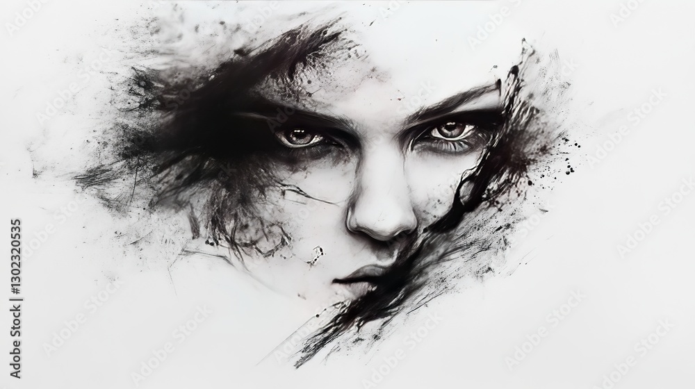 Fototapeta premium Generic Charcoal Sketch Scene