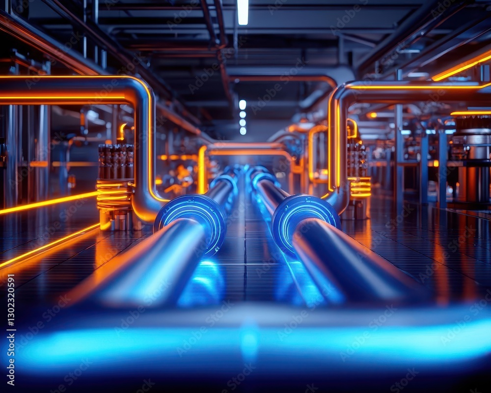 Fototapeta premium Smart factories integrating IoT for resourceefficient machinery production