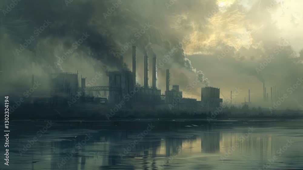Polluted world. Garbage and waste. Animals suffer from pollution. Ecological disaster concept. AI-generated. Polluted world. Garbage and waste. Animals suffer from pollution. Ecological disaster concept. AI-generated.