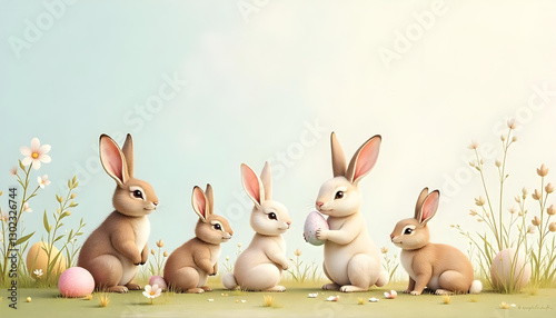 easter bunny with easter eggs