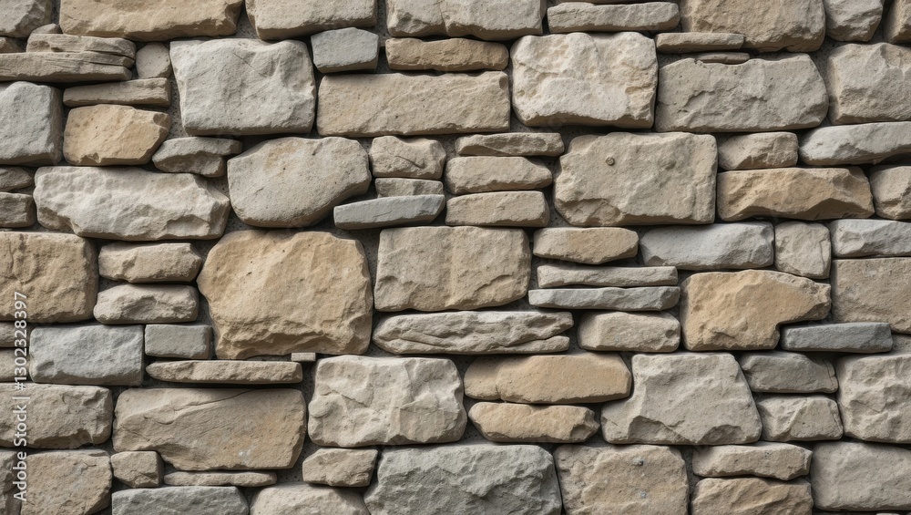 Textured Stone Wall with Varying Shapes and Tones in Earthy Natural Colors for Background Use Textured Stone Wall with Varying Shapes and Tones in Earthy Natural Colors for Background Use