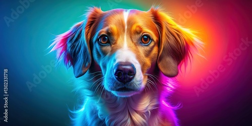 Pet Health Supplements: Soft Pastel Intimate Portrait with Neon Accents