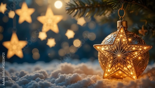 christimas background with tree and stars.