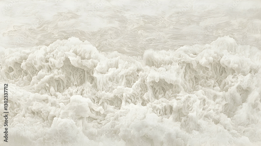 Abstract monochrome beach waves, close-up view of frothy foam Abstract monochrome beach waves, close-up view of frothy foam