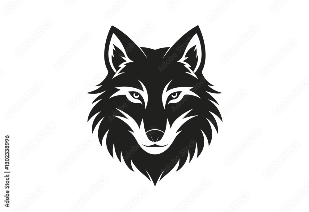 Obraz premium wolf head vector illustration on white background