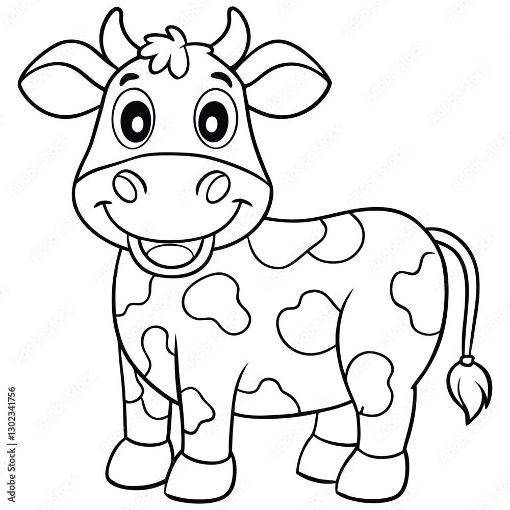 Fototapeta premium Cute cow vector Illustration