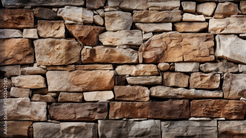 Fototapeta premium Textured Brown Stone Wall with Natural Lighting Creating Earthy Tones