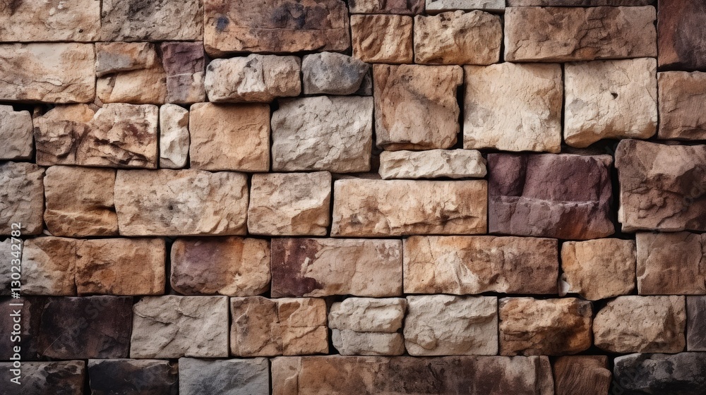 Fototapeta premium Textured Brown Stone Wall with Natural Lighting Creating Earthy Tones
