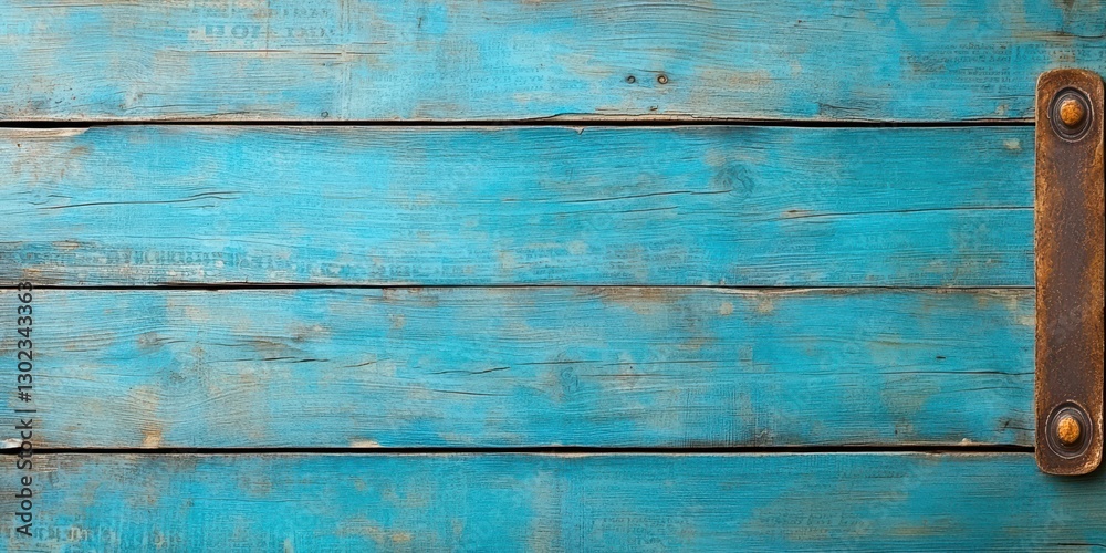 Obraz premium Rustic blue wooden surface home decor textured background warm environment close-up view aesthetic appeal