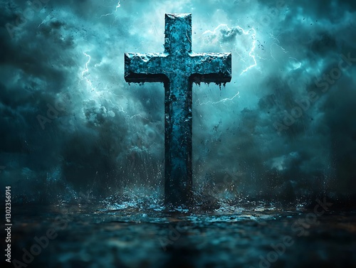Stormy Night, Cross in Floodwaters