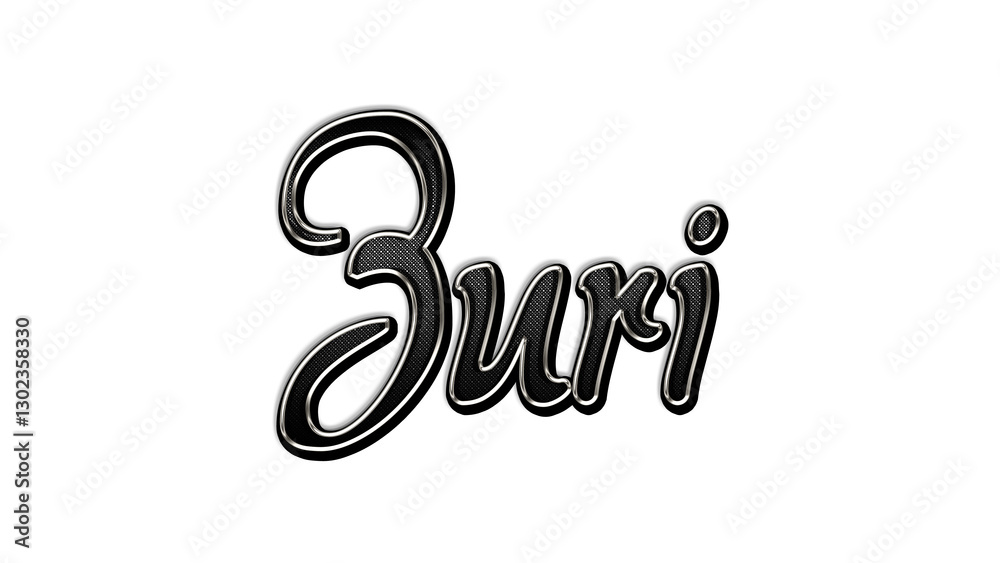 black metal 3d design of name Zuri on white background. black metal 3d design of name Zuri on white background.