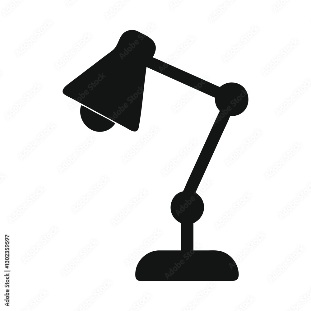 Silhouette of a Table Lamp with Rectangular Lampshade