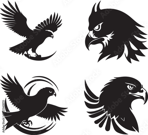 Majestic Hawk in Flight | Powerful Bird of Prey Illustration