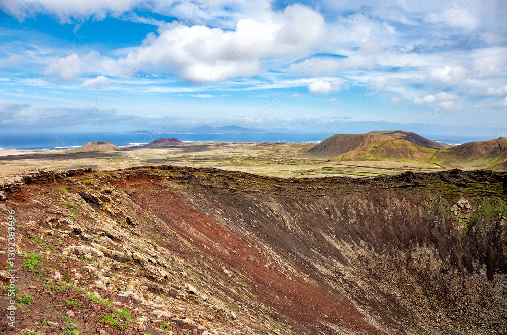 Fototapeta premium Crater of volcano Calderon Hondo, Island Fuerteventura, Canary Islands, Spain, Europe.