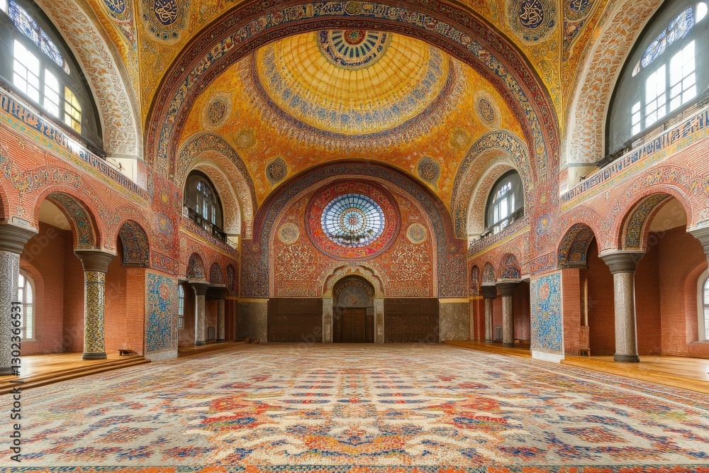 Obraz premium Beautifully Crafted Interior Architecture of an Ornate Historical Mosque Interior