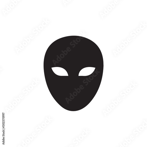 black mask on white background