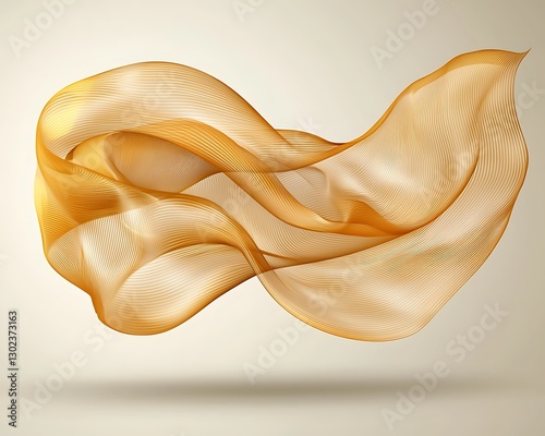 Orange fabric floating on simple backdrop