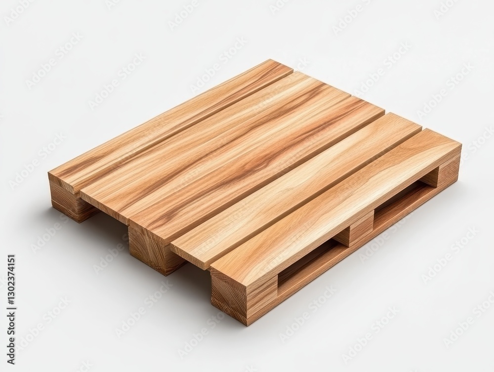 Wooden pallet on a white background, showcasing its smooth finish and sturdy design, ideal for storage and transport Wooden pallet on a white background, showcasing its smooth finish and sturdy design, ideal for storage and transport
