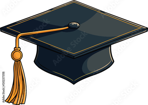 Graduation cap and diploma vector