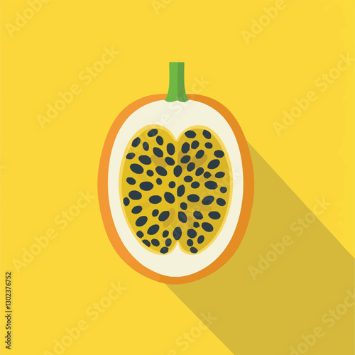 A flat 2D vector of a set of apricots placed on a wooden table.