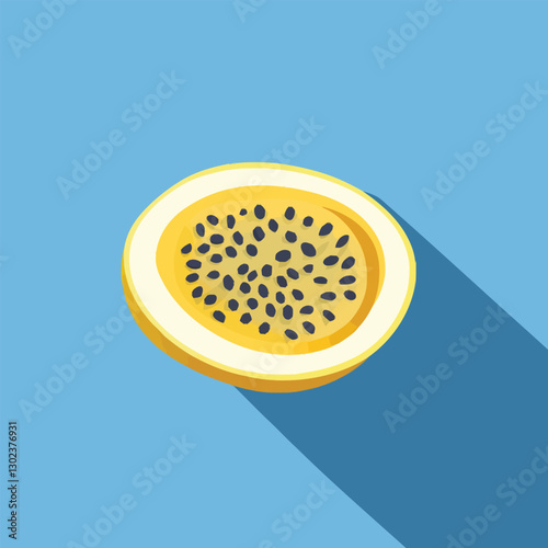 A flat 2D vector of a set of apricots placed on a wooden table.