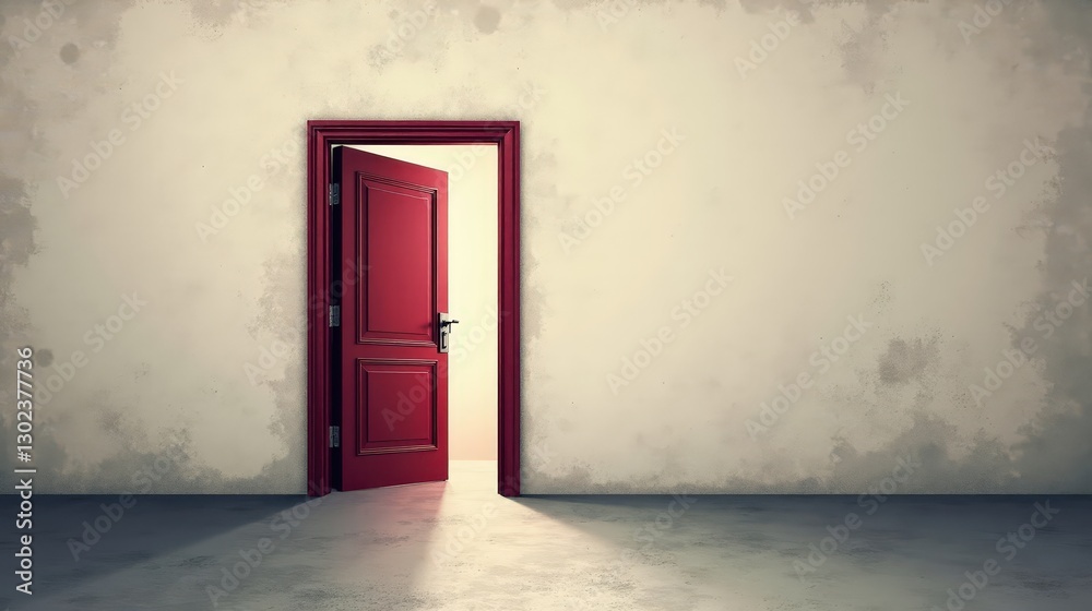 Fototapeta premium A stock illustration representing Political debate in gray and maroon, with rough textures and open doors metaphors, layered with texture overlays and visual hierarchy for depth.
