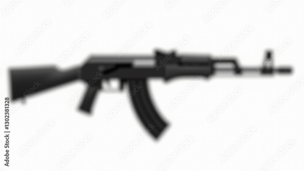 Assault rifle with a military firearm design with blur display Assault rifle with a military firearm design with blur display